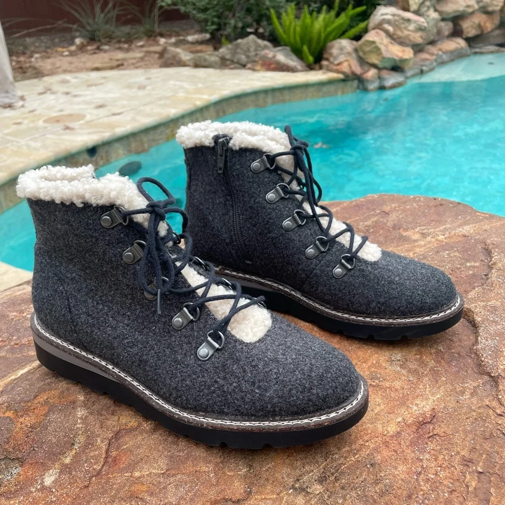 Madden NYC Women’s Hiker Wedge Lace Up Boots